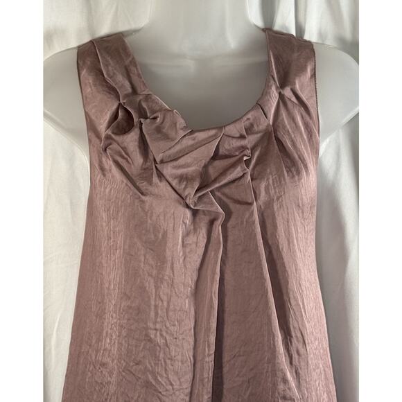 Ann Taylor Loft Sleeveless Scrunched Front Blouse, Mauve, Sz: M, 84-36 - Picture 3 of 13